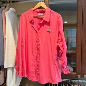 Columbia PFG Long Sleeve Shirt Pink  3X